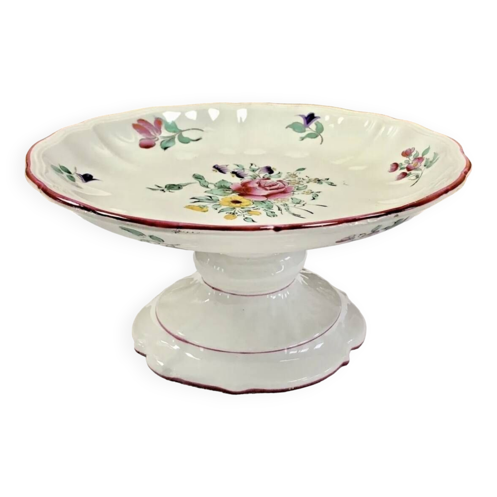 Compotier Faïence De Lunéville – Modèle RÉVERBÈRE – Pied-douche – Très Bon état