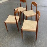 Four Scandinavian-style chairs from the 1970s.
