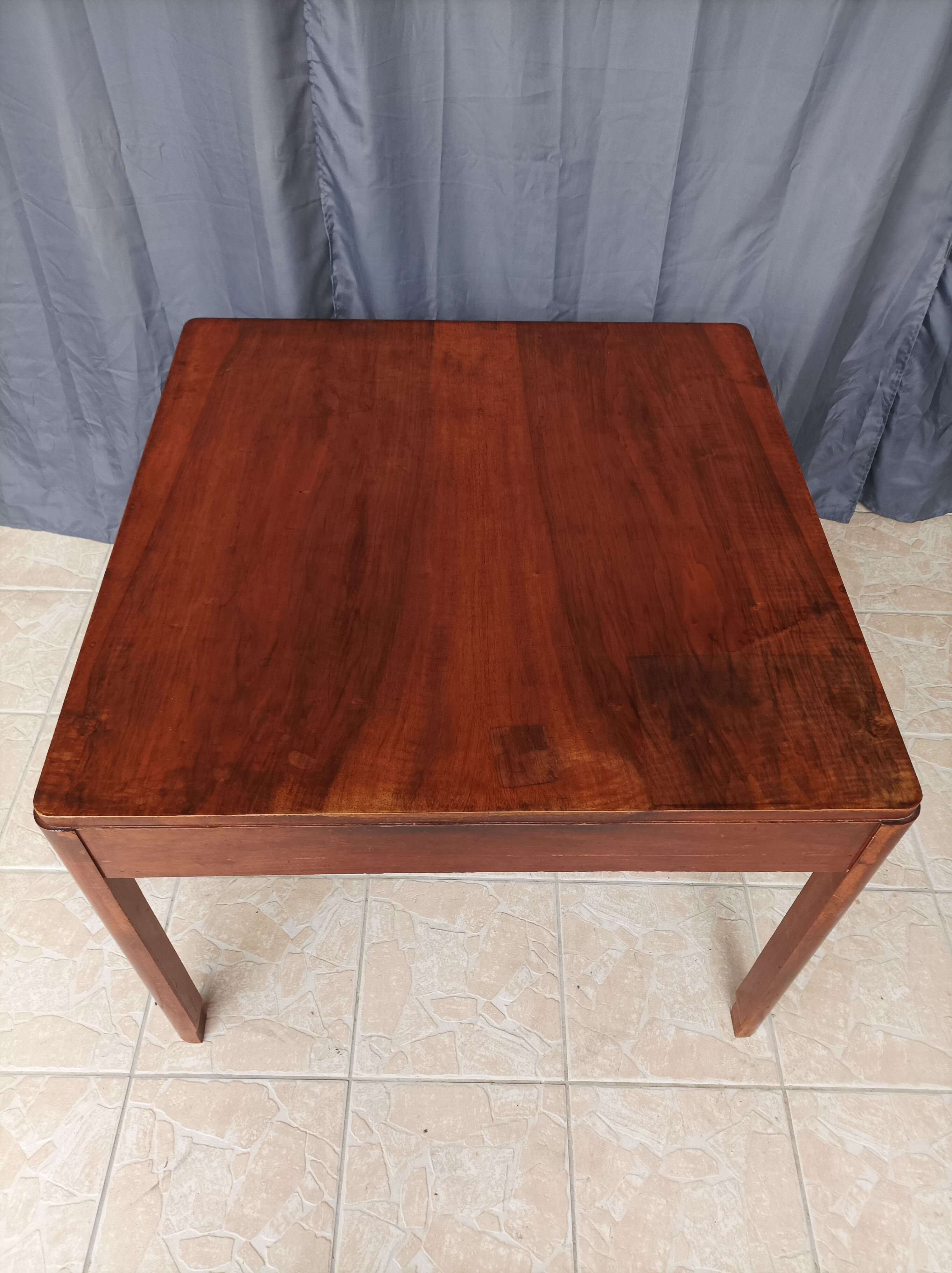 Vintage walnut table with 2 drawers