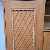 Wooden and rattan chest of drawers, 1960s