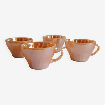 4 anchor hocking usa cups 15 cl opaline coral