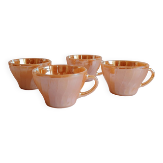 4 tasses anchor hocking usa 15 cl opaline corail