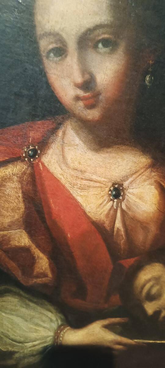 Old oil painting on canvas, Salome holding the head of John the Baptist - 18th century