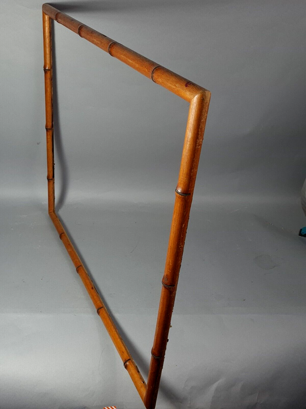 Old frame wood bamboo way 73,5x61,5 foliage 70x58 cm SB