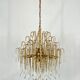 Lustre italien en laiton et verre des années 70