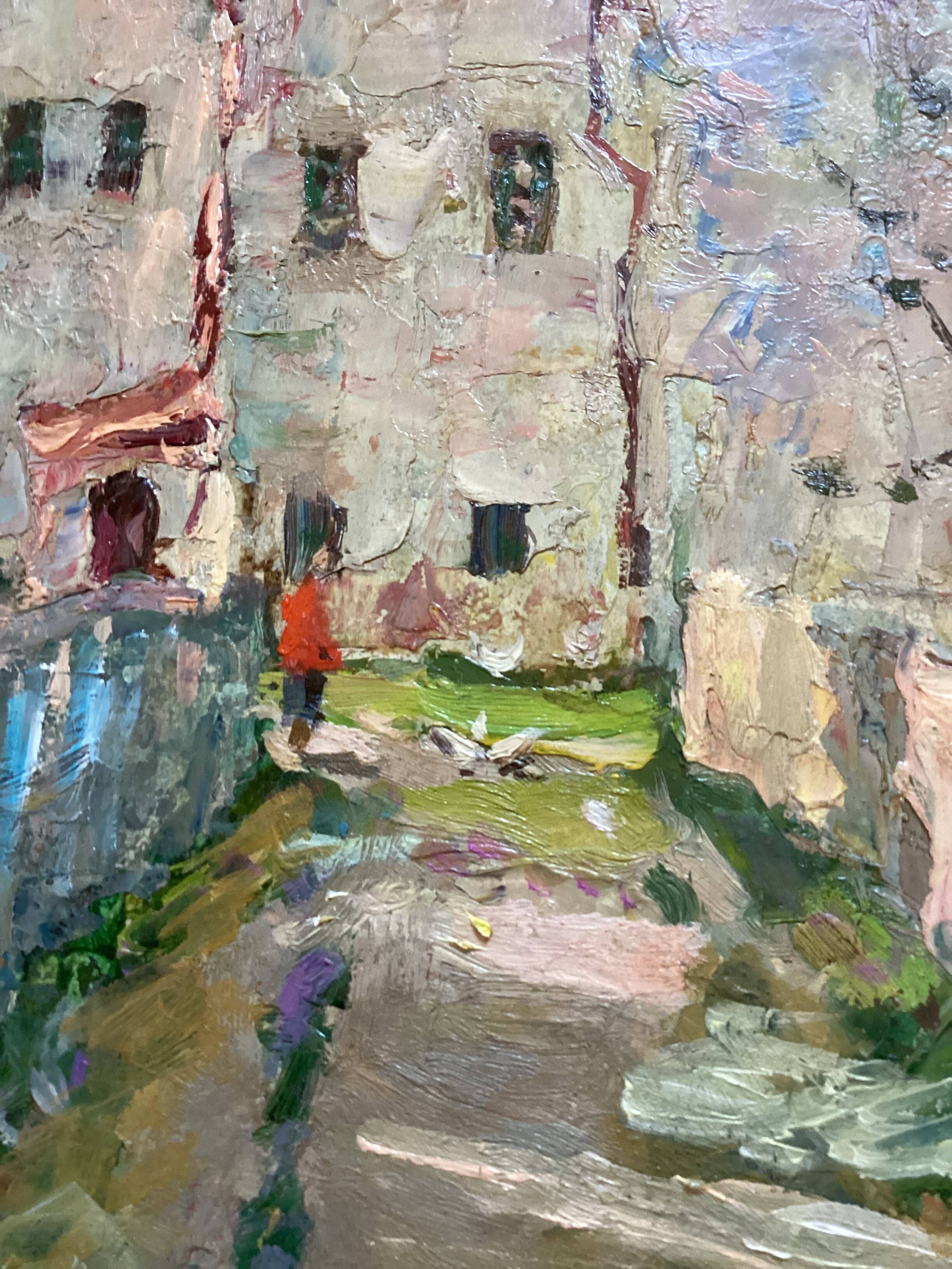 Old painting Oil on cardboard dimensions: height - 59 cm - width - 49 cm -