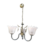 Chandelier 3 arm metal gold old vintage rose
