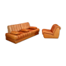 De Sede DS-85 daybed and lounge chair in cognac leather, 1960s