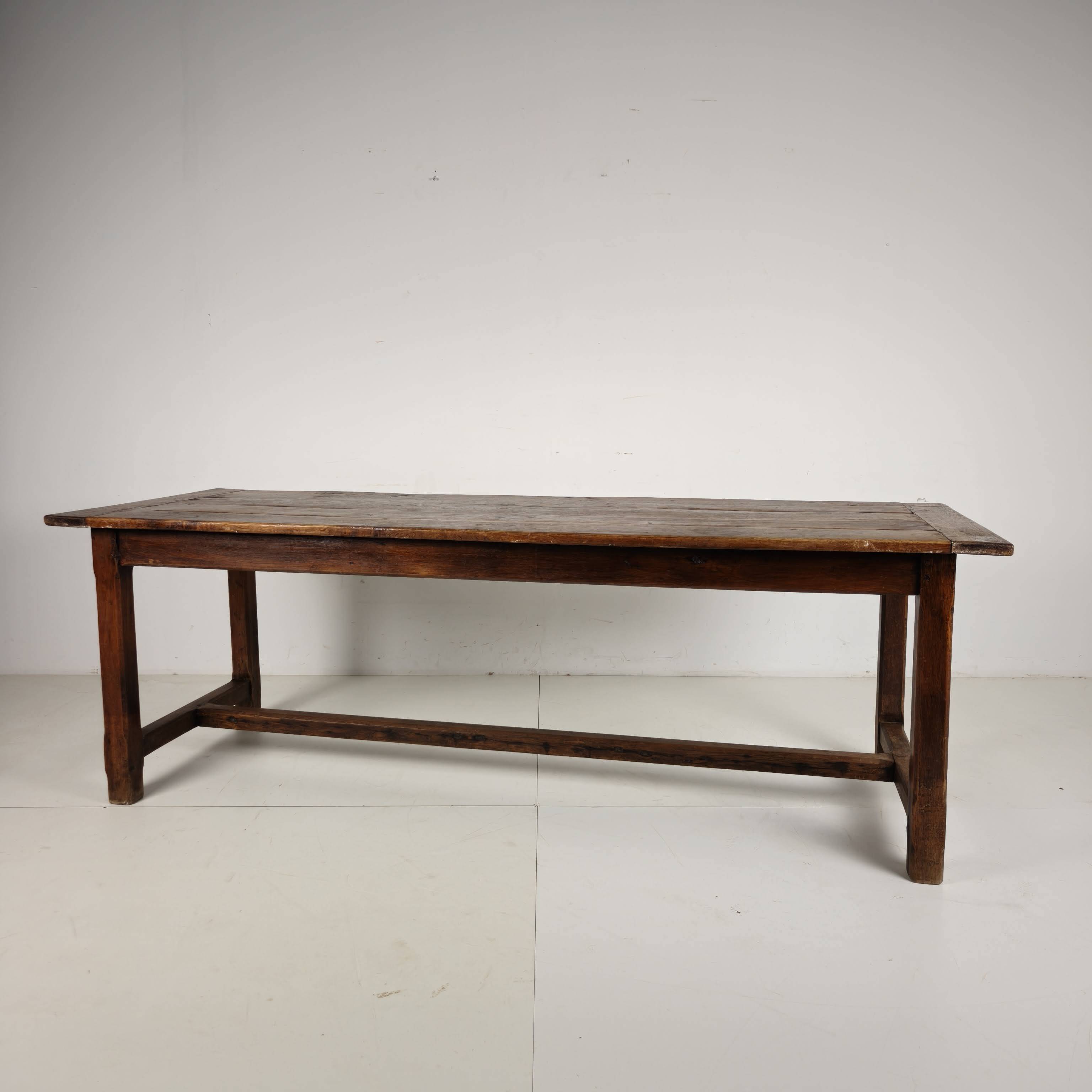 French Oak Farmhouse Table, 19th Century