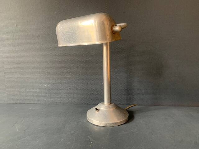 Old art deco aluminum desk lamp, 1920