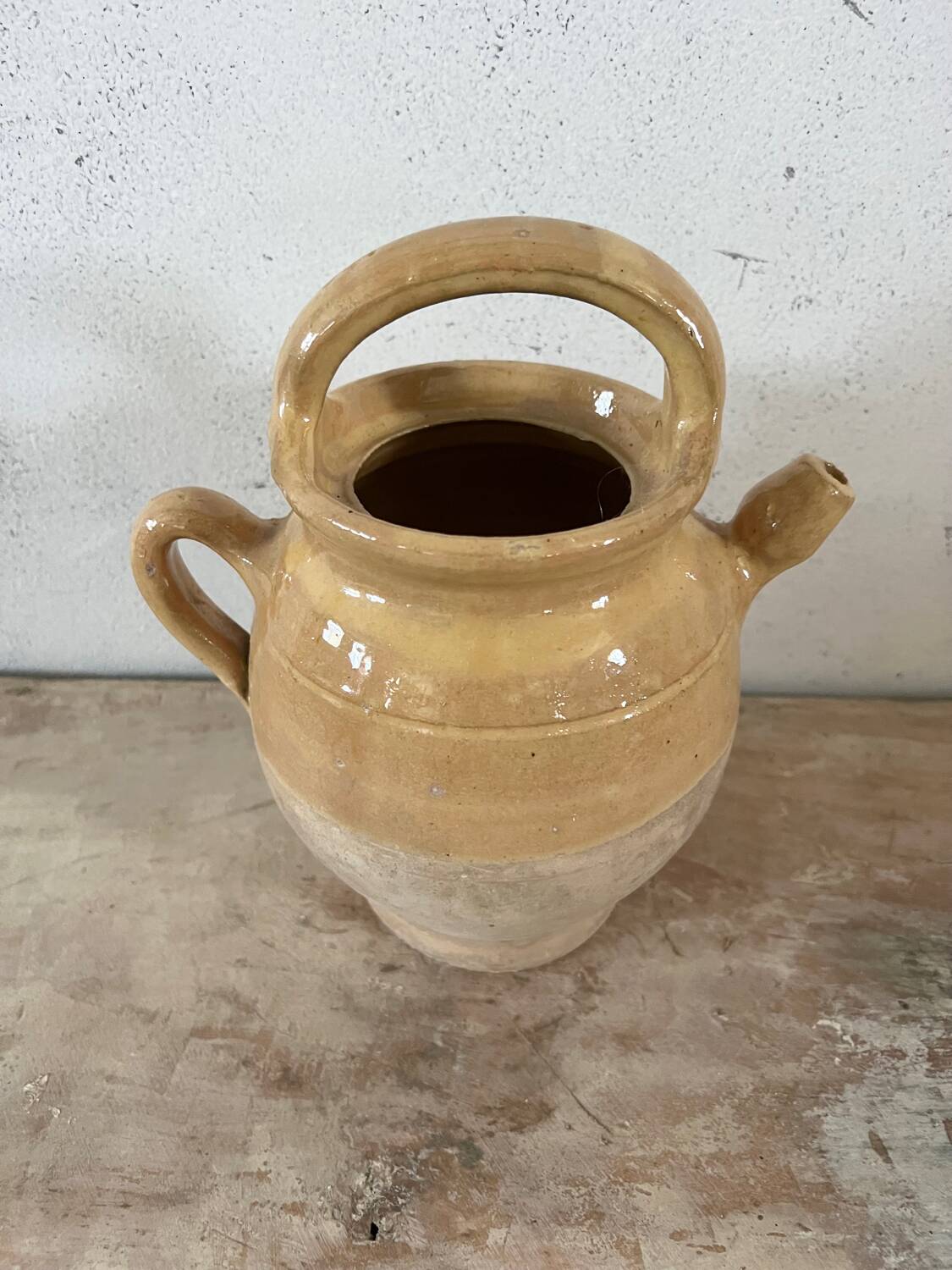 Gargoulette pot in glazed terracotta