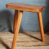 Solid wood tripod stool from the 50s