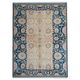 Handknotted Light Blue Rug Cream Wool Floral Zeigler Carpet Home Interior
