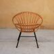 Vintage chair in rattan feet metal