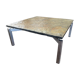 Vintage, Modernist Mid Century steel and slate stone coffee table, 1950s