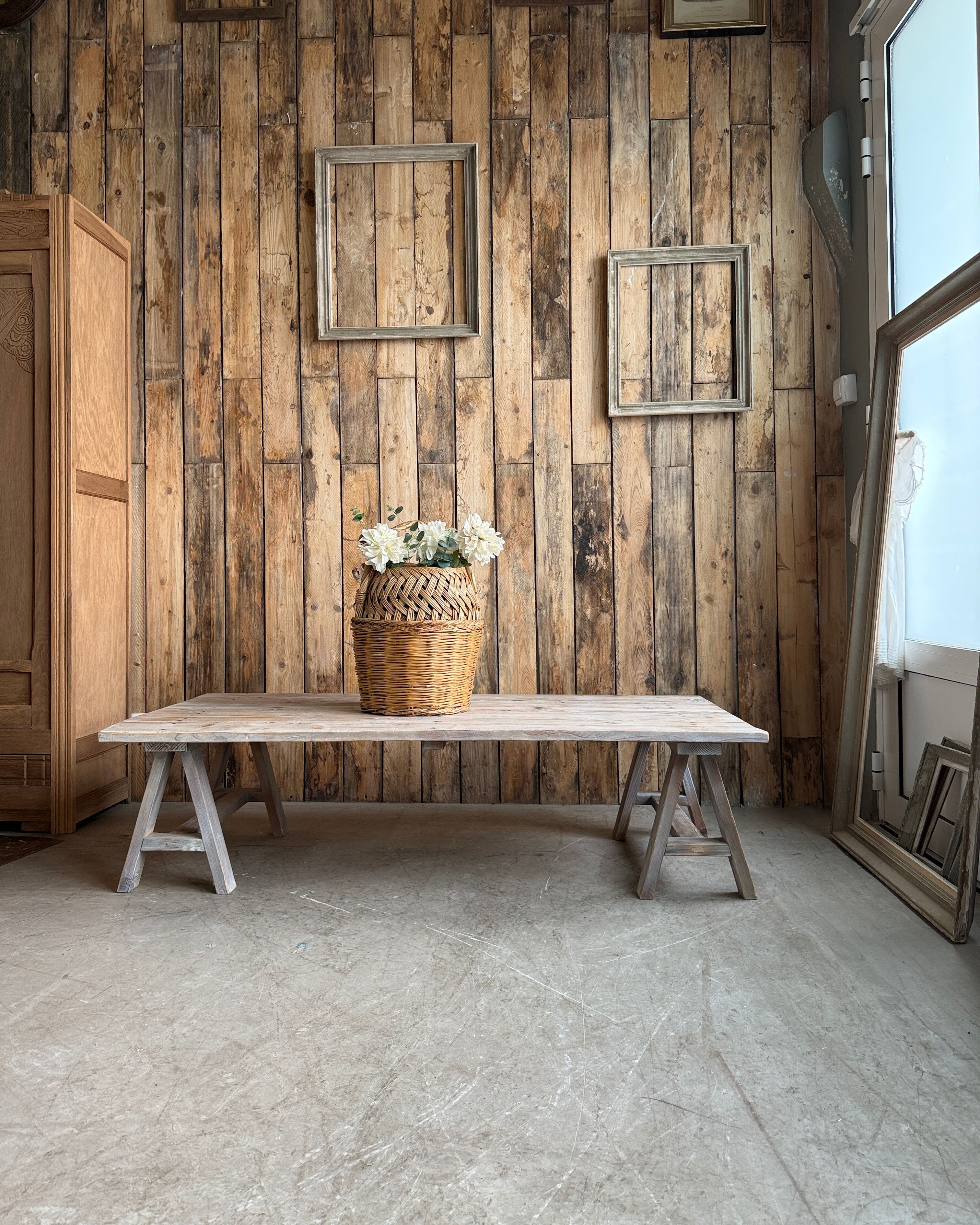 Trestle coffee table