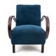 Blue boucle J. Halabala Armchair, after renovation