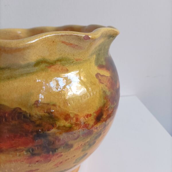 Pot de fleurs cache-pot terre cuite vernissée