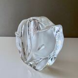 Mid century glass solifleur vase, block vase, walther glas germany