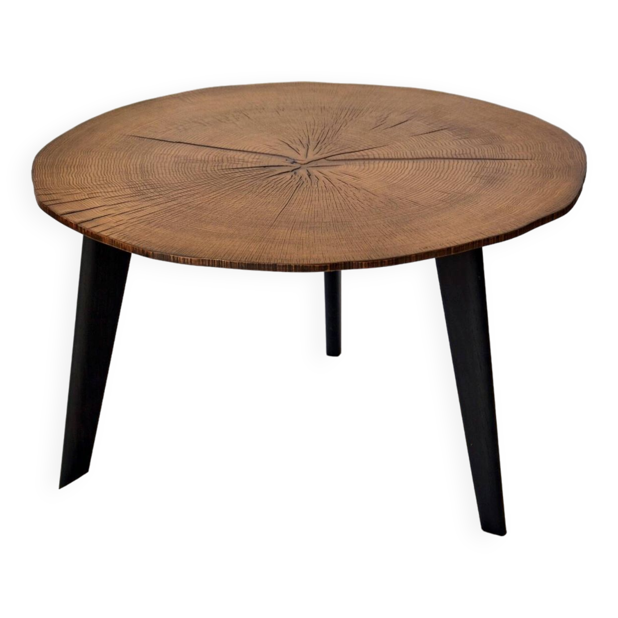 Round oak coffee table