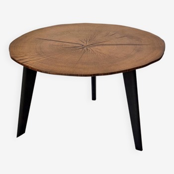 Round oak coffee table