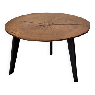 Round oak coffee table