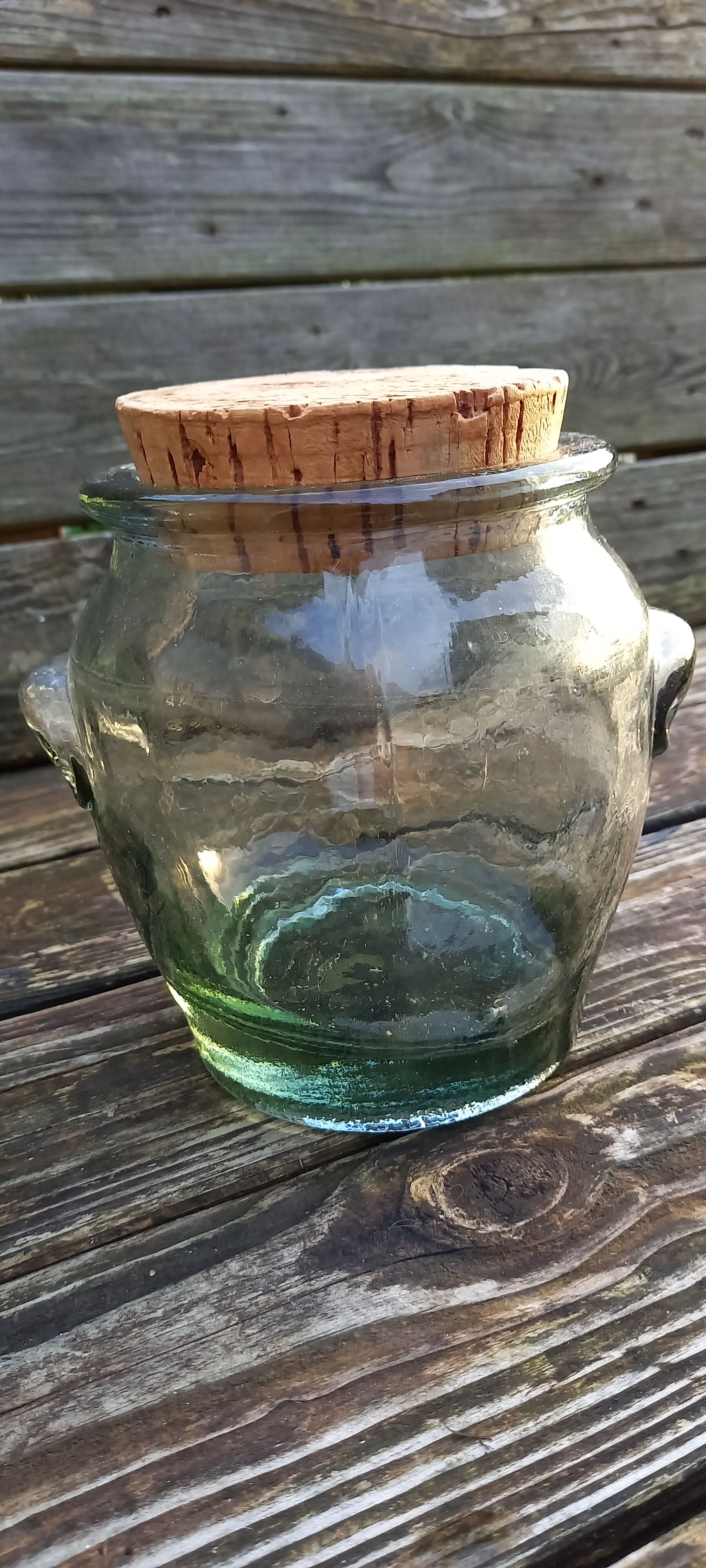 Thick glass jar