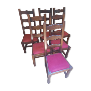 6 chaises en chêne