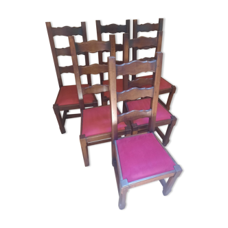 6 chaises en chêne