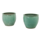 Pair of large glazed terracotta planters. 1950s.