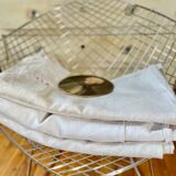 Antique sheet in embroidered hemp linen