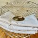 Drap ancien en lin chanvre brodé