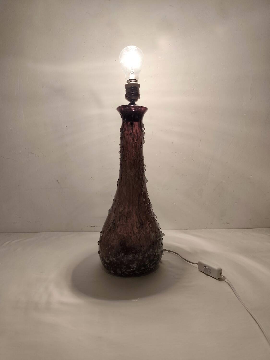 Glass table lamp. Italy, 1960s.