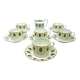 Set of 6 tea cups and 1 cream jug in Paris porcelain, Louis XVI decoration.