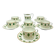 Set of 6 tea cups and 1 cream jug in Paris porcelain, Louis XVI decoration.