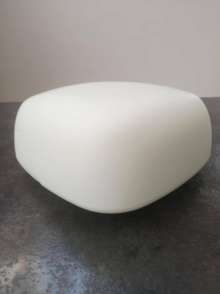 Old vintage square opaline ceiling/wall light 1960/70