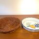 Vintage pie mold and wicker pan