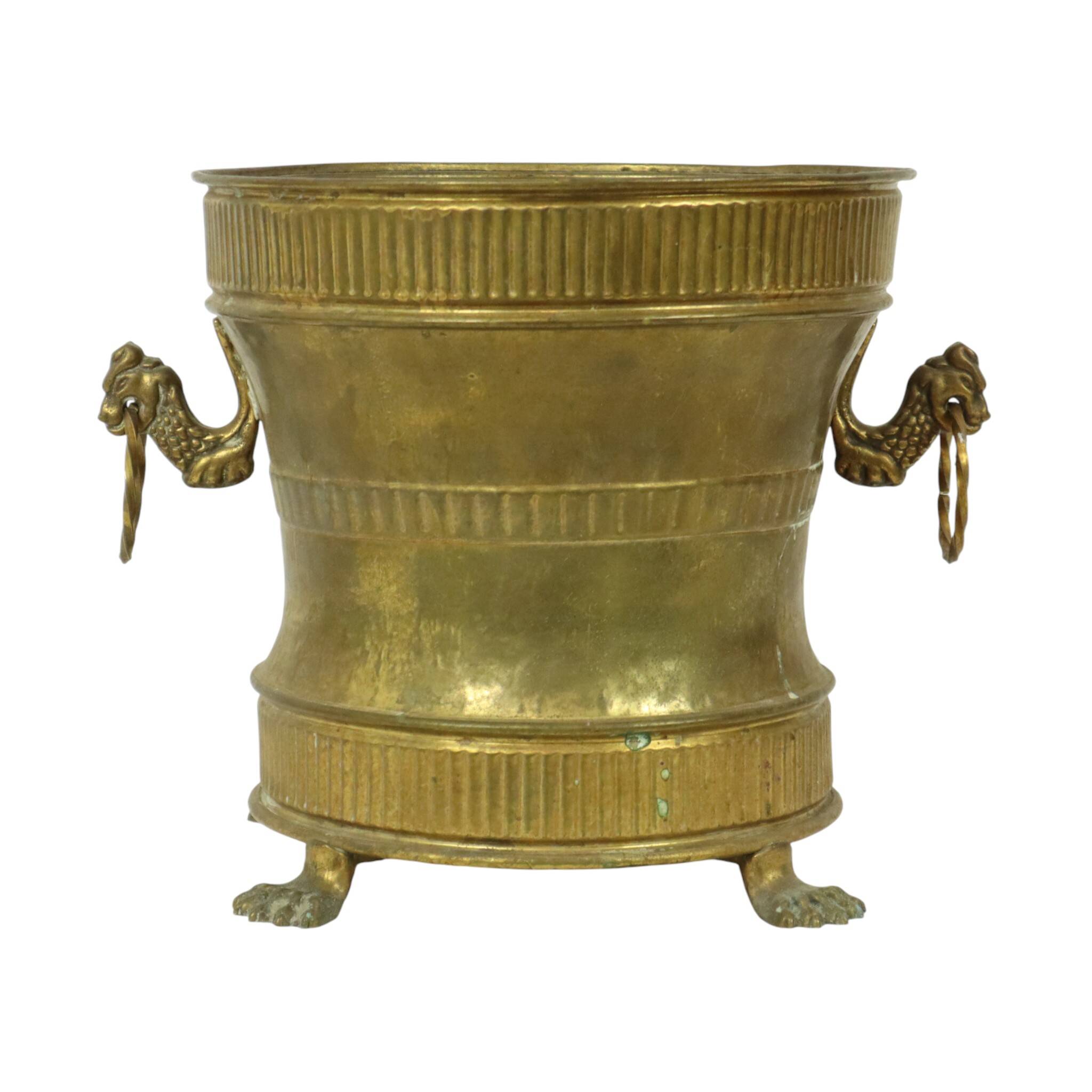 Old Brass Flower Pot Jardinière Mécap Belgium