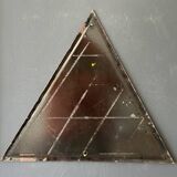 Yellow warning sign vintage european 1970's industrial enamel sign