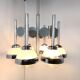 Vintage italian glass globe space age chandelier, 1970s