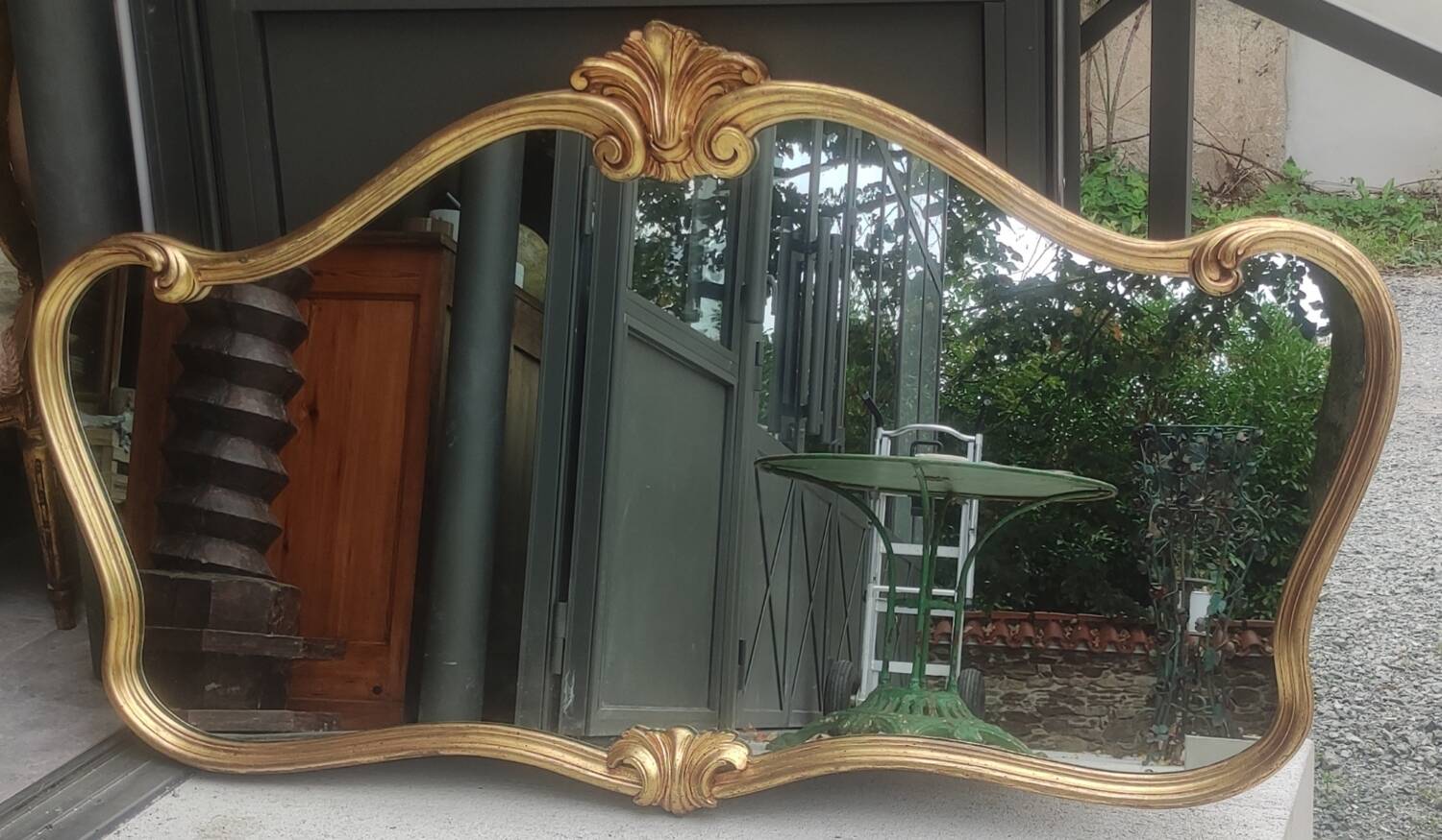 Old large golden mirror