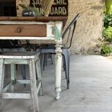 Farmhouse table with turned solid wood legs
