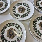 6 cheese plates in earthenware from Gien in good condition.