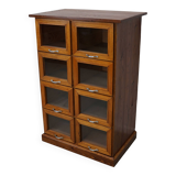 Vintage Dutch Beech & Pine Haberdashery Shop Cabinet / Vitrine, 1950s