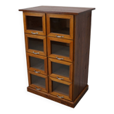 Vintage Dutch Beech & Pine Haberdashery Shop Cabinet / Vitrine, 1950s