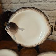 3 assiettes à poisson Longwy Copenhague vintage