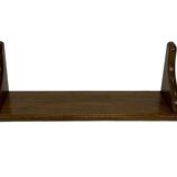 Vintage book shelf wall rack 1970s in dark oak - minimalist design