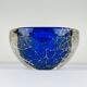 Cendrier vintage en verre de Murano bleu italien, années 1980
