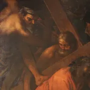 Antique Italian painting The Way of the Cross