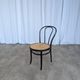 Mid-Century Thonet Style Dining Chair / Black Bentwood & Cane Seat Vintage